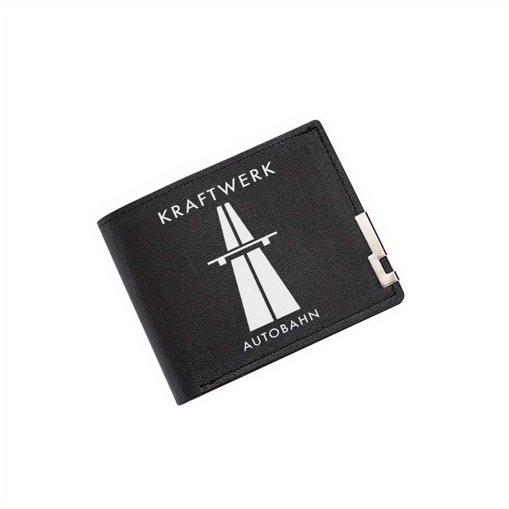 Interior Design Graphic Standards - ลายกราฟิกบนถนน ข้อความสีขาว Autobahn Kraftwerk กระเป๋าสตางค์ผู้ชาย ลายพิมพ์