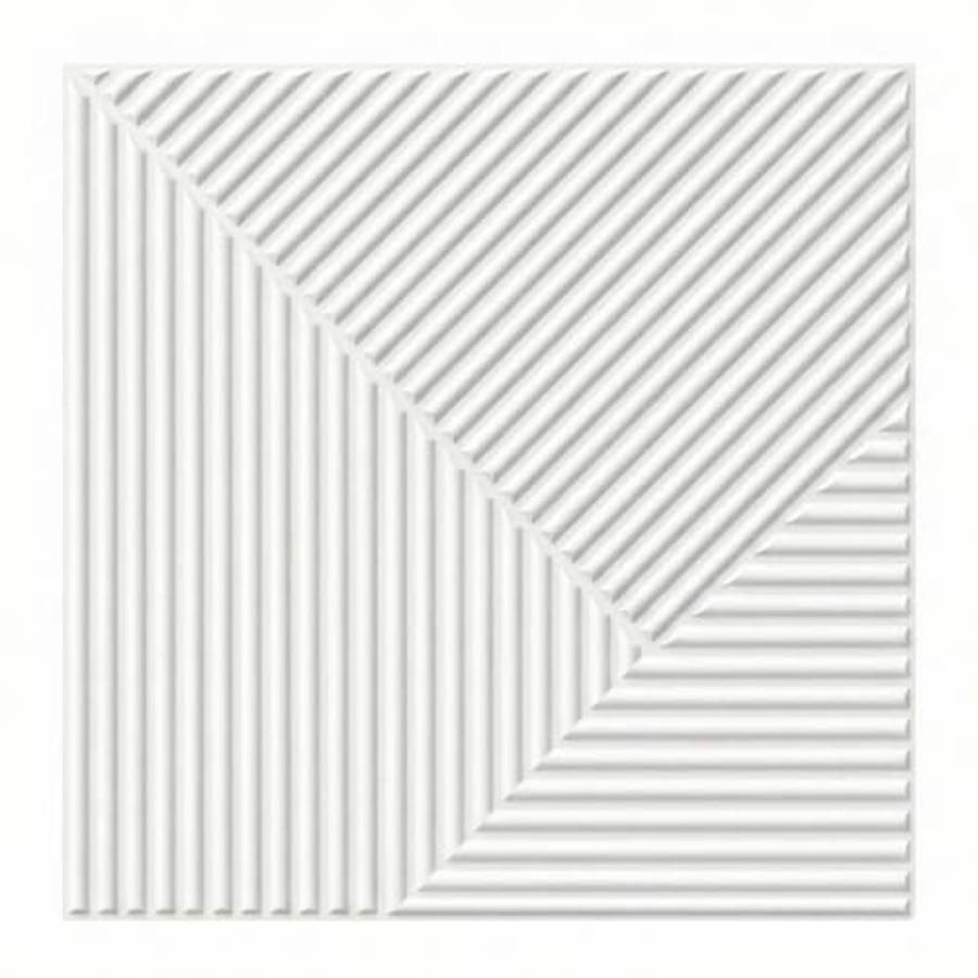 Wall Panel 3D Texture - แผ่นผนัง 3D สำหรับตกแต่งผนังภายใน, PVC, สีขาว ขนาด
