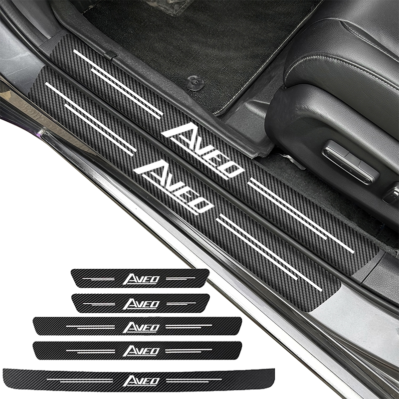Interior Design Logo - สติกเกอร์ติดธรณีประตูรถยนต์ทำจากคาร์บอนไฟเบอร์สำหรับ Chevrolet Aveo อุปกรณ์เสริมรถยนต์โลโก้