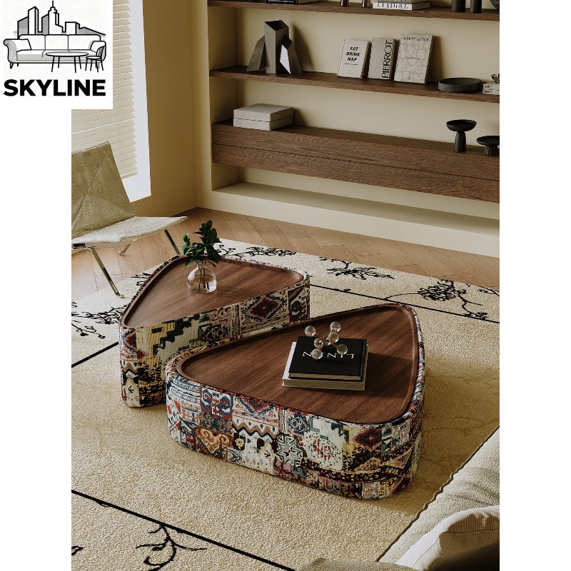 โต๊ะกาแฟทรงสามเหลี่ยมพร้อมชั้น - Geometric Shelf Triangle บทวิจารณ์และราคา