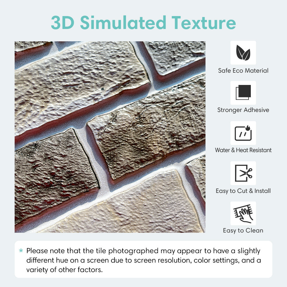 10pcs 3D Faux Brick Peel และ S - Wall Panel 3D Texture บทวิจารณ์และราคา