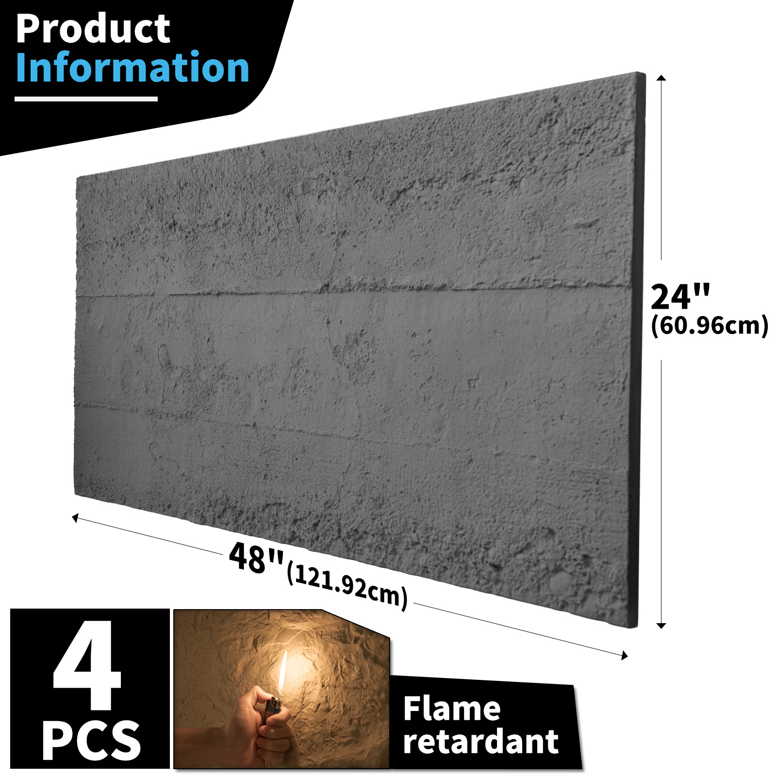 Art3d 4ชิ้นเนื้อซีเมนต์แผ่น3D  - Wall Panel 3D Texture บทวิจารณ์และราคา