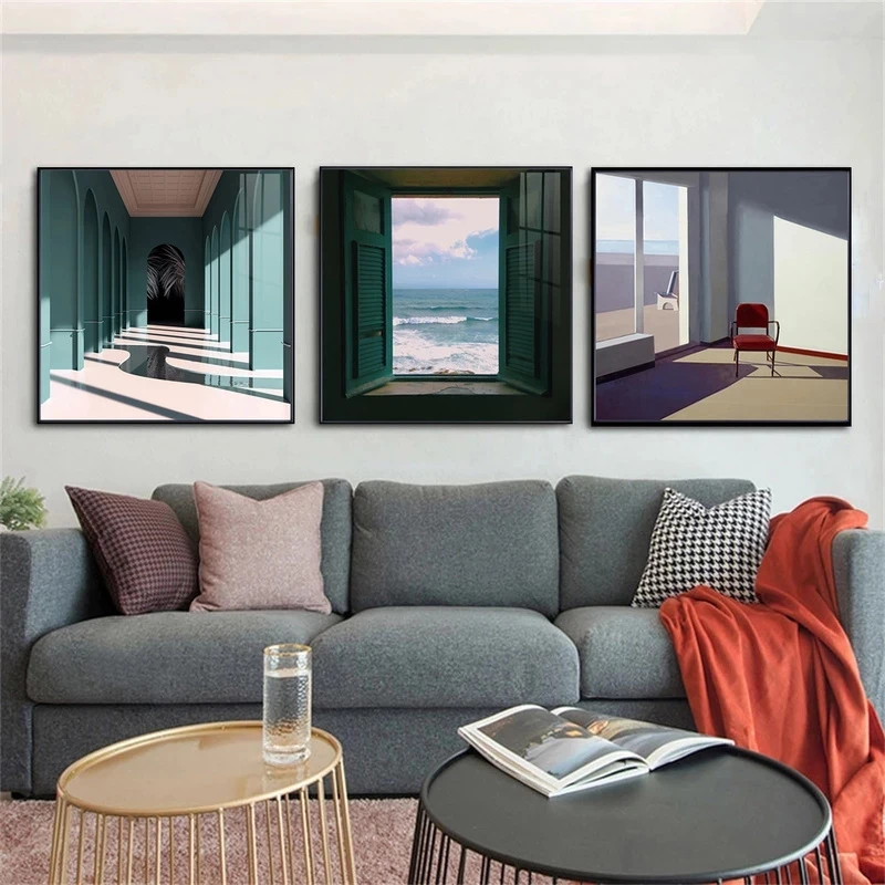 Nordic หน้าต่างภายนอกภูมิทัศน์ - Interior Design Poster บทวิจารณ์และราคา