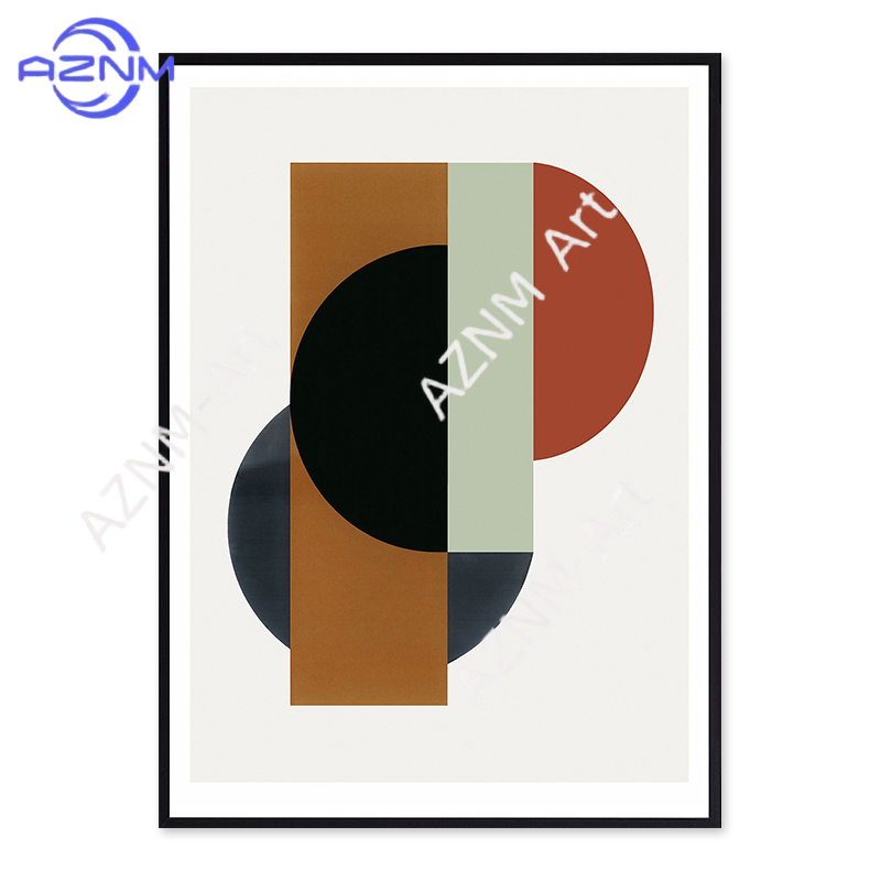 1/2 ชิ้นภาพวาดรูปทรงเรขาคณิตแบ - Interior Design Scandinavian บทวิจารณ์และราคา