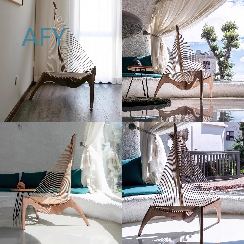 เก้าอี้ฮาร์ปไม้เนื้อแข็งสไตล์น - Interior Design Deck บทวิจารณ์และราคา