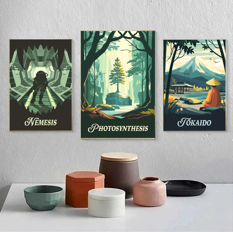 ภาพพิมพ์บนผ้าใบลายการ์ตูน ฉากเ - Interior Design Poster บทวิจารณ์และราคา