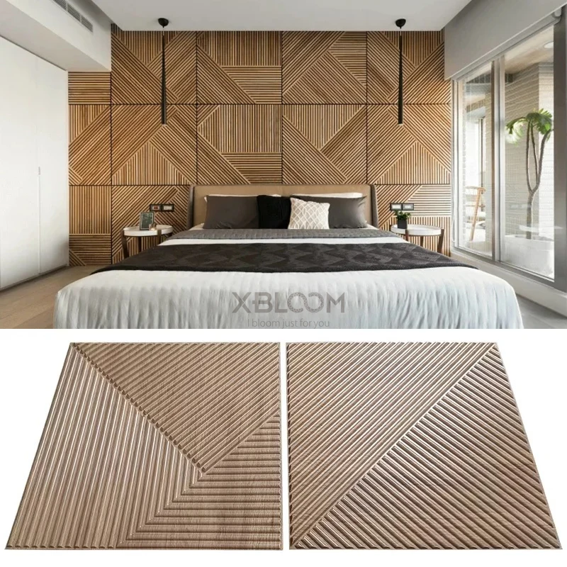 12pcs 50cm 3D Wall Decor ไม้ G - Wall Panel 3D Texture บทวิจารณ์และราคา