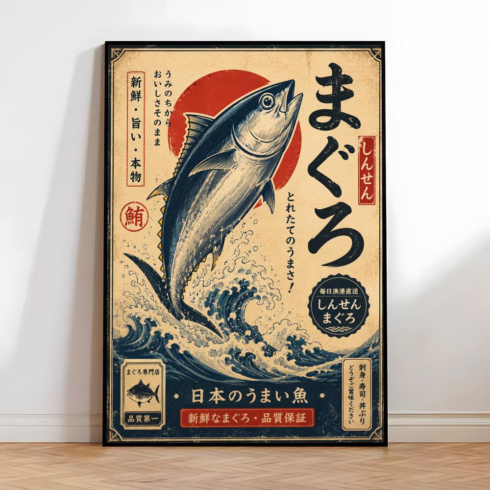 ภาพวาดศิลปะญี่ปุ่นโบราณ ซูชิ ป - Interior Design Poster บทวิจารณ์และราคา